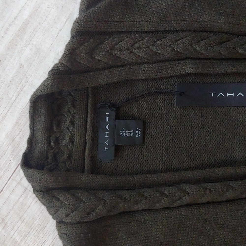 TAHARI LONG OPEN CARDIGAN WITH POCKETS NWT - Picture 4 of 8